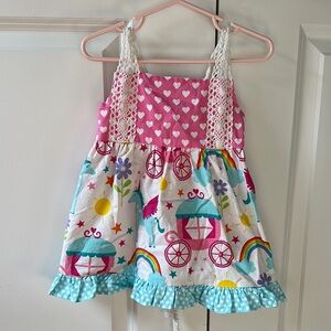 Colorful Unicorn and Heart Tunic Top